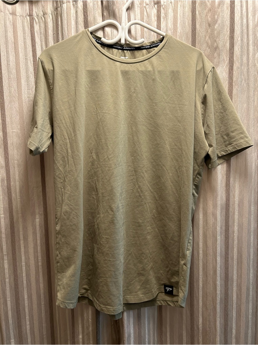 Men's Physiq Crew Neck T-Shirt in Olive Green, Size XL